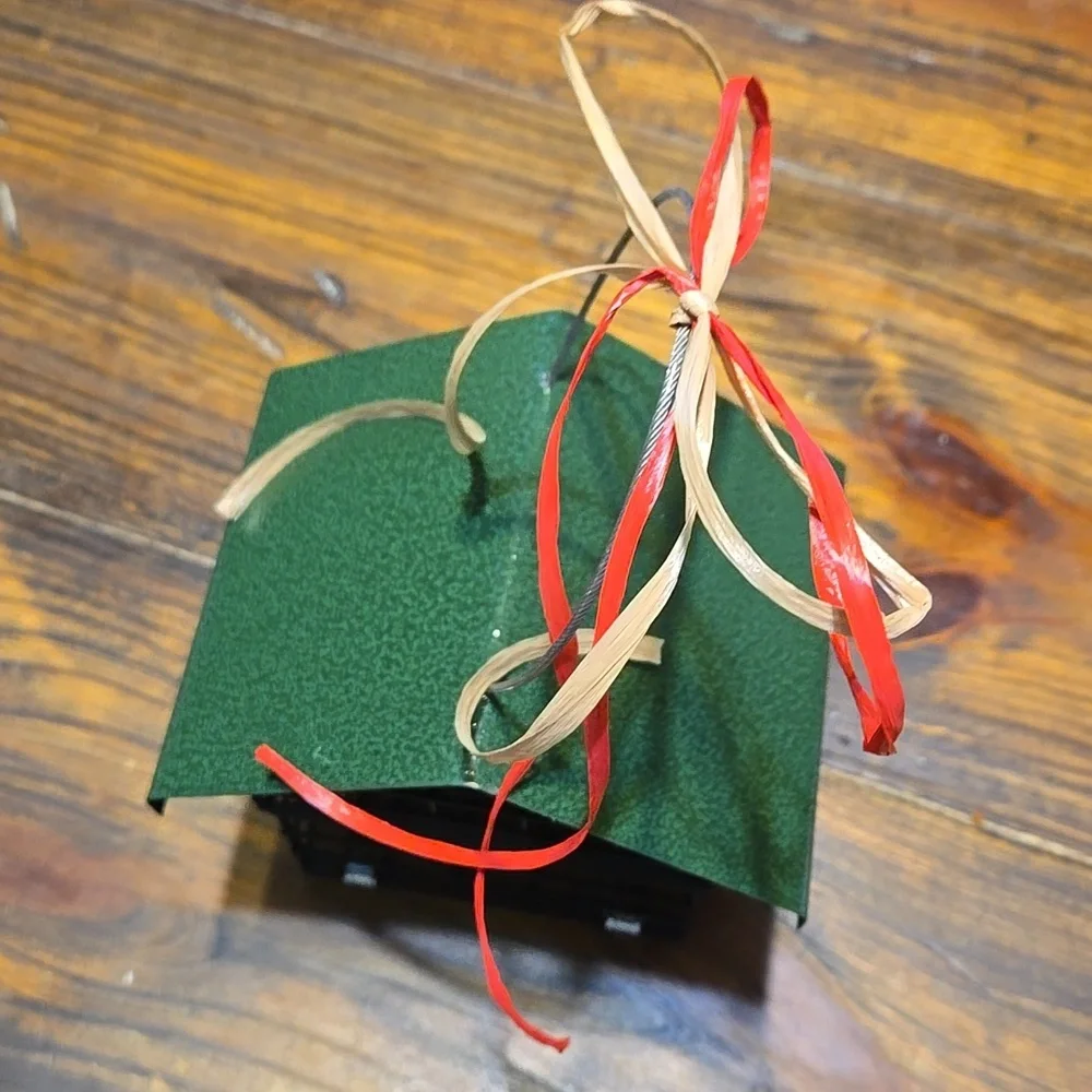 Green and Black Bird Feeder with Red Ribbon & Bird Suet New